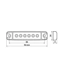 ΦΩΣ ΟΓΚΟΥ 6LED ΠΟΡΤΟΚΑΛΙ SMD 12/24V 96mm 20ΤΕΜ. 