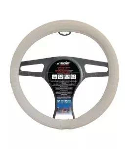 FIAT 500 ΚΑΛΥΜΜΑ ΤΙΜΟΝΙΟΥ ΜΠΕΖ ΓΙΑ FIAT 500 37-39cm 50% ΔΕΡΜΑ+50% ΒΑΜΒΑΚΕΡΟ 