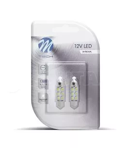 ΛΑΜΠΑΚΙΑ ΠΛΑΦΟΝΙΕΡΑΣ C5W/C10W 12V 0,48W SV8,5 36mm LED 6xSMD3528 ΚΙΤΡΙΝΟ BLISTER 2ΤΕΜ. M-TECH 