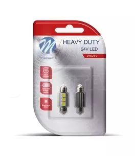 ΛΑΜΠΑΚΙΑ ΠΛΑΦΟΝΙΕΡΑΣ C5W/C10W 24V 1W SV8,5 36mm LED CAN-BUS 3xSMD5050 ΛΕΥΚΟ BLISTER 2ΤΕΜ. M-TECH 