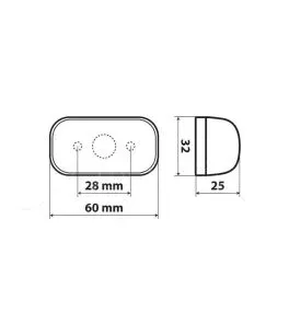 ΦΩΣ ΟΓΚΟΥ 10-30V ΜΕ 4 LED ΚΟΚΚΙΝΟ 60x32x25mm  1ΤΕΜ. 