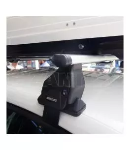 KIT ΜΕ ΜΠΑΡΕΣ ΟΡΟΦΗΣ ΓΙΑ VW POLO 6R/6C 5D 2010-2017 ΑΛΟΥΜΙΝΙΟΥ ΚΑΙ ΜΠΑΓΚΑΖΙΕΡΑ ΟΡΟΦΗΣ MANIA 400 MENABO (AL1-3360/MB-FIX040G-3290 