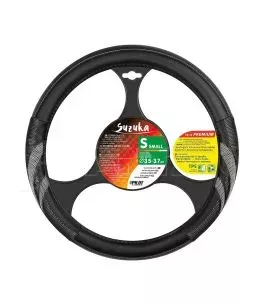 ΚΑΛΥΜΜΑ ΤΙΜΟΝΙΟΥ SUZUKA (S) 35/37cm ΔΕΡΜΑΤΙΝΗ ΜΑΥΡΟ/ΓΚΡΙ ΑΟΣΜΟ ECO-FRIENDLY 