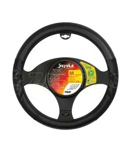 ΚΑΛΥΜΜΑ ΤΙΜΟΝΙΟΥ SUZUKA (M) 37/39cm ΔΕΡΜΑΤΙΝΗ ΜΑΥΡΟ ΑΟΣΜΟ ECO-FRIENDLY 