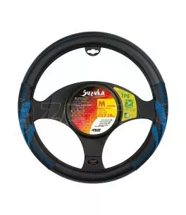 ΚΑΛΥΜΜΑ ΤΙΜΟΝΙΟΥ SUZUKA (M) 37/39cm ΔΕΡΜΑΤΙΝΗ ΜΑΥΡΟ/ΜΠΛΕ ΑΟΣΜΟ ECO-FRIENDLY 