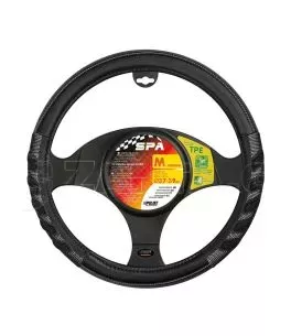 ΚΑΛΥΜΜΑ ΤΙΜΟΝΙΟΥ SPA (M) 37/39cm ΔΕΡΜΑΤΙΝΗ ΜΑΥΡΟ/ΓΚΡΙ ΑΟΣΜΟ ECO-FRIENDLY 