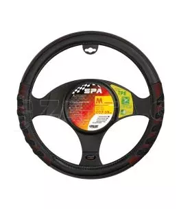 ΚΑΛΥΜΜΑ ΤΙΜΟΝΙΟΥ SPA (Μ) 37/39 cm ΔΕΡΜΑΤΙΝΗ ΜΑΥΡΟ/ΚΟΚΚΙΝΟ ΑΟΣΜΟ ECO-FRIENDLY 