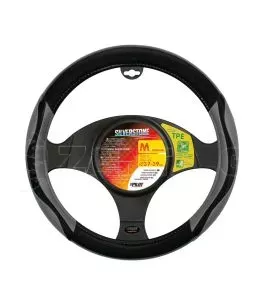 ΚΑΛΥΜΜΑ ΤΙΜΟΝΙΟΥ SILVERSTONE (M) 37/39 cm CARBON /ΜΑΥΡO-ΓΚΡΙ ΔΕΡΜΑΤΙΝΗ ΑΟΣΜΟ ECO-FRIENDLY 