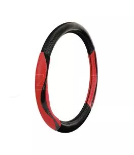 ΚΑΛΥΜΜΑ ΤΙΜΟΝΙΟΥ SILVERSTONE (M) 37/39 cm CARBON /ΜΑΥΡO-ΚΟΚΚΙΝΟ ΔΕΡΜΑΤΙΝΗ ΑΟΣΜΟ ECO-FRIENDLY 
