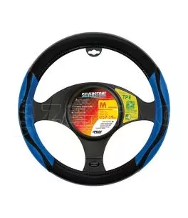 ΚΑΛΥΜΜΑ ΤΙΜΟΝΙΟΥ SILVERSTONE (M) 37/39 cm CARBON /ΜΑΥΡO-ΜΠΛΕ ΔΕΡΜΑΤΙΝΗ ΑΟΣΜΟ ECO-FRIENDLY 