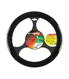 ΚΑΛΥΜΜΑ ΤΙΜΟΝΙΟΥ GEL GRIP (S) 35/37cm ΜΙΚΡΟΙΝΕΣ/ΤΖΕΛ ΜΑΥΡΟ/ΓΚΡΙ ΑΟΣΜΟ ECO-FRIENDLY 