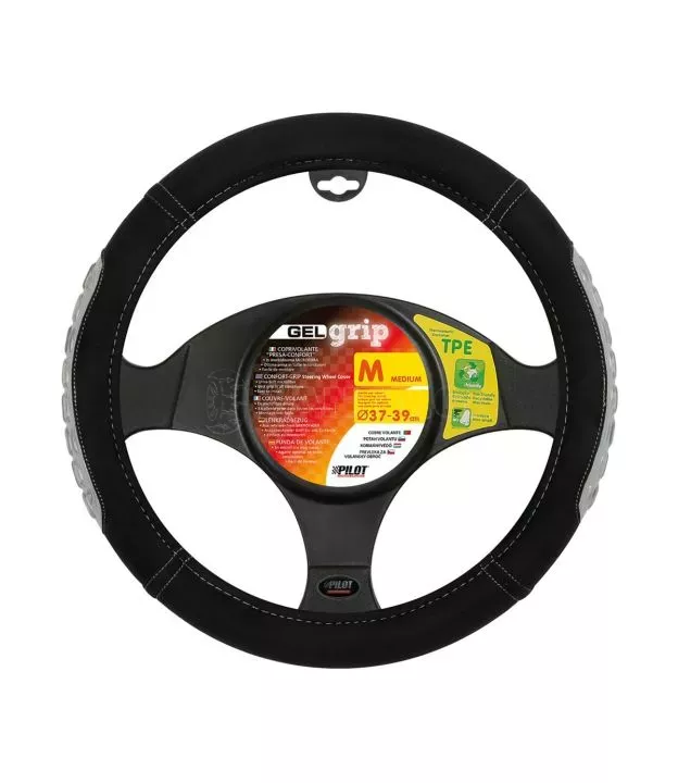 ΚΑΛΥΜΜΑ ΤΙΜΟΝΙΟΥ GEL GRIP (M) 37/39cm ΜΙΚΡΟΙΝΕΣ/ΤΖΕΛ ΜΑΥΡΟ/ΓΚΡΙ ΑΟΣΜΟ ECO-FRIENDLY