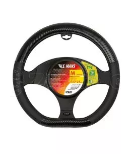 ΚΑΛΥΜΜΑ ΤΙΜΟΝΙΟΥ LE MANS (M) 37/39cm ΔΕΡΜΑΤΙΝΗ ΜΑΥΡΟ/ CARBON ΑΟΣΜΟ ECO-FRIENDLY (ΚΟΦΤΟ ΤΙΜΟΝΙ) 