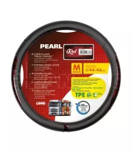ΚΑΛΥΜΜΑ ΤΙΜΟΝΙΟΥ ΦΟΡΤΗΓΟΥ PEARL RED ΔΕΡΜΑΤΙΝΗ ΜΑΥΡΟ/ΚΟΚΚΙΝΟ (M) 44-46cm ΟΙΚΟΛΟΓΙΚΟ ΚΑΙ ΑΟΣΜΟ 
