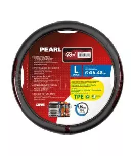 ΚΑΛΥΜΜΑ ΤΙΜΟΝΙΟΥ ΦΟΡΤΗΓΟΥ PEARL RED ΔΕΡΜΑΤΙΝΗ ΜΑΥΡΟ/ΚΟΚΚΙΝΟ (L) 46-48cm ΟΙΚΟΛΟΓΙΚΟ ΚΑΙ ΑΟΣΜΟ 
