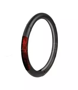 ΚΑΛΥΜΜΑ ΤΙΜΟΝΙΟΥ ΦΟΡΤΗΓΟΥ PEARL RED ΔΕΡΜΑΤΙΝΗ ΜΑΥΡΟ/ΚΟΚΚΙΝΟ (XL) 49-51cm ΟΙΚΟΛΟΓΙΚΟ ΚΑΙ ΑΟΣΜΟ 
