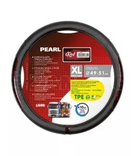 ΚΑΛΥΜΜΑ ΤΙΜΟΝΙΟΥ ΦΟΡΤΗΓΟΥ PEARL RED ΔΕΡΜΑΤΙΝΗ ΜΑΥΡΟ/ΚΟΚΚΙΝΟ (XL) 49-51cm ΟΙΚΟΛΟΓΙΚΟ ΚΑΙ ΑΟΣΜΟ 