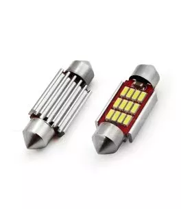 ΛΑΜΠΑΚΙΑ ΠΛΑΦΟΝΙΕΡΑΣ 39mm 12/24V 2,9W 5600K 12LED CANBUS FESTOON (ΛΕΥΚΟ) AMiO - 2 ΤΕΜ. 
