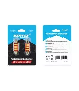 ΛΑΜΠΑΚΙΑ ΠΛΑΦΟΝΙΕΡΑΣ 39mm 12/24V 2,9W 5600K 12LED CANBUS FESTOON (ΛΕΥΚΟ) AMiO - 2 ΤΕΜ. 