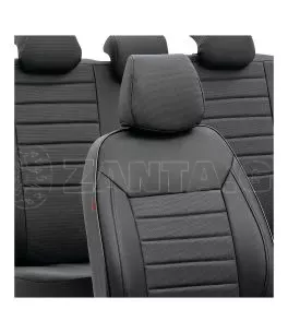 ΚΑΛΥΜΜΑΤΑ ΚΑΘΙΣΜΑΤΩΝ LUXURY LEATHERETTE ΔΕΡΜΑΤΙΝΗ ΑΦΡΩΔΕΣ ΜΑΥΡΟ -4 ΤΕΜ 