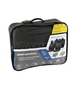 ΚΑΛΥΜΜΑΤΑ ΚΑΘΙΣΜΑΤΩΝ LUXURY LEATHERETTE ΔΕΡΜΑΤΙΝΗ ΑΦΡΩΔΕΣ ΜΑΥΡΟ -4 ΤΕΜ 