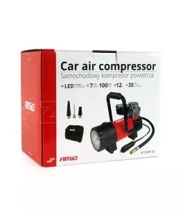 ΚΟΜΠΡΕΣΕΡ ΑΕΡΑ ΕΛΑΣΤΙΚΩΝ ΜΕΤΑΛΛΙΚΟΣ ACOMP-06 12V 100psi 7bar 28l/min ΜΕ ΦΙΣ ΑΝΑΠΤΗΡΑ ΚΑΙ ΚΑΛΩΔΙΟ 300cm ΚΑΙ ΦΑΚΟ LED AMiO - 1 ΤΕΜ 