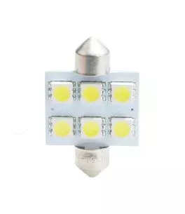 ΛΑΜΠΑΚΙΑ ΠΛΑΦΟΝΙΕΡΑΣ C5W/C10W 12V 1,44W SV8,5 36mm PREMIUM LED 6xSMD5050 ΛΕΥΚΟ BLISTER 2ΤΕΜ. M-TECH 