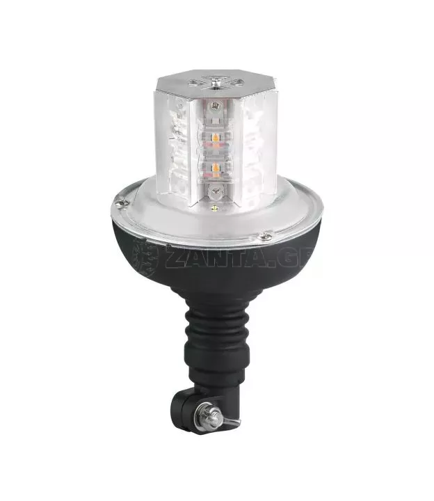 ΦΑΡΟΣ ΠΕΡΙΣΤΡΕΦΟΜΕΝΟΣ 16LED RL-10 9-32V 3 ΛΕΙΤΟΥΡΓΙΩΝ ΒΙΔΩΤΟΣ ΕΛΑΣΤΙΚΟΣ ΠΟΡΤΟΚΑΛΙ 130x221mm