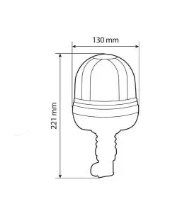 ΦΑΡΟΣ ΠΕΡΙΣΤΡΕΦΟΜΕΝΟΣ 16LED RL-10 9-32V 3 ΛΕΙΤΟΥΡΓΙΩΝ ΒΙΔΩΤΟΣ ΕΛΑΣΤΙΚΟΣ ΠΟΡΤΟΚΑΛΙ 130x221mm 