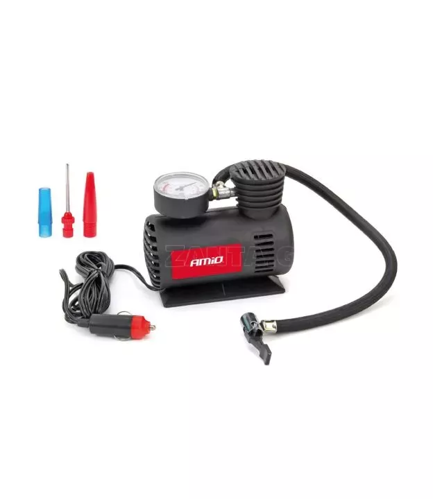 ΚΟΜΠΡΕΣΕΡ ΑΕΡΑ ΠΛΑΣΤΙΚΟ 12V 20BAR-300PSI (ΜΑΝΟΜΕΤΡΟ/ΦΙΣ/3 ΑΝΤΑΠΤΟΡΕΣ/ΚΑΛΩΔΙΟ 300cm) AMiO - 1 ΤΕΜ.