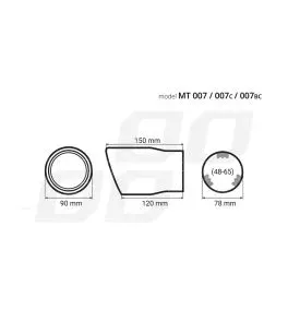 ΑΚΡΟ ΕΞΑΤΜΙΣΗΣ MT-007BLC 48-65mm - ΣΤΡΟΓΓΥΛΟ AMIO – 1 ΤΕΜ. 