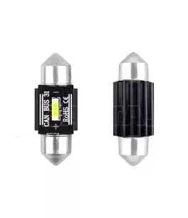ΛΑΜΠΑΚΙΑ ΠΛΑΦΟΝΙΕΡΑΣ 31mm 12/24V 3,1W 5600K 1LED ULTRA BRIGHT CAN-BUS FESTOON (ΛΕΥΚΟ) AMiO - 2 ΤΕΜ. 