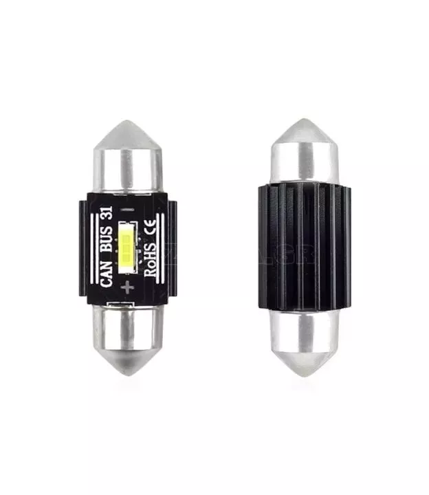 ΛΑΜΠΑΚΙΑ ΠΛΑΦΟΝΙΕΡΑΣ 31mm 12/24V 3,1W 5600K 1LED ULTRA BRIGHT CAN-BUS FESTOON (ΛΕΥΚΟ) AMiO - 2 ΤΕΜ.