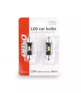 ΛΑΜΠΑΚΙΑ ΠΛΑΦΟΝΙΕΡΑΣ 36mm 12/24V 3,1W 5600K 1LED ULTRA BRIGHT CAN-BUS FESTOON (ΛΕΥΚΟ) AMiO - 2 ΤΕΜ. 