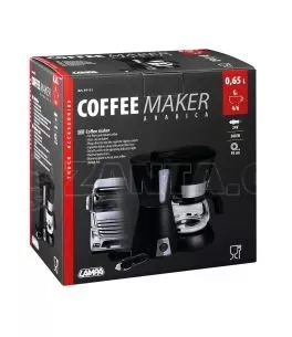 ΚΑΦΕΤΙΕΡΑ ΦΙΛΤΡΟΥ ΓΙΑ ΓΑΛΛΙΚΟ ΚΑΦΕ ARABICA 24V 300W 95CM ΜΕ ΔΟΣΟΜΕΤΡΗΤΗ 4/6 ΚΟΥΠΕΣ 0.65LT ΜΑΥΡΗ/INOX 
