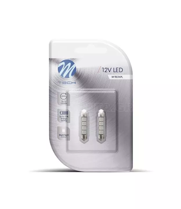 ΛΑΜΠΑΚΙΑ ΠΛΑΦΟΝΙΕΡΑΣ C5W/C10W 12V 0,96W SV8,5 41mm CAN-BUS LED 4xSMD5050 PREMIUM ΜΠΛΕ BLISTER 2ΤΕΜ.