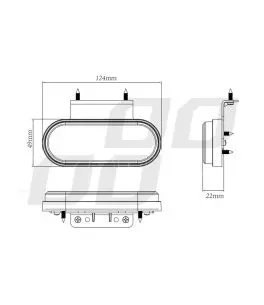 ΦΩΣ ΟΓΚΟΥ ΦΟΡΤΗΓΟΥ LED ΠΟΡΤΟΚΑΛΙ ΟΒΑΛ 10-30V 124x49x22mm ΑΔΙΑΒΡΟΧΟ OM-01-O AMIO 1ΤΕΜ. 