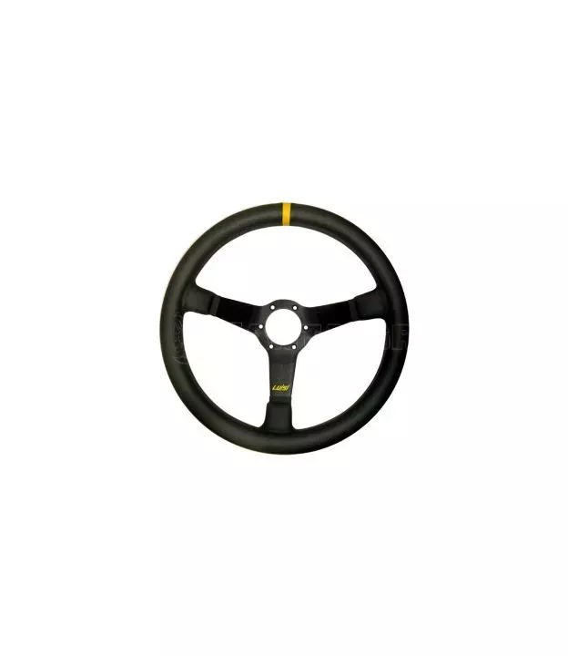 ΤΙΜΟΝΙ MIRAGE CORSA 350mm ΒΑΘΟΣ 75mm ΔΕΡΜΑΤΙΝΟ ΜΑΥΡΟ LUISI