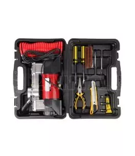 ΚΟΜΠΡΕΣΕΡ ΑΕΡΑ ΜΕΤΑΛΛΙΚΟ 12V 10BAR-150PSI-60L/min (ΘΗΚΗ/ΜΑΝΟΜΕΤΡΟ/ΦΙΣ/3 ΑΝΤΑΠΤΟΡΕΣ/ΚΑΛΩΔΙΟ 300cm) 