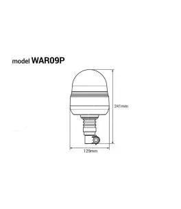 ΦΑΡΟΣ ΠΕΡΙΣΤΡΕΦΟΜΕΝΟΣ W02P 12/24V 39SMD LED ΕΛΑΣΤΙΚΟΣ ΒΙΔΩΤΟΣ ΠΟΡΤΟΚΑΛΙ 129x241mm 