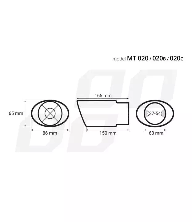ΑΚΡΟ ΕΞΑΤΜΙΣΗΣ ΜΑΥΡΟ 165x86mm Φ3754mm