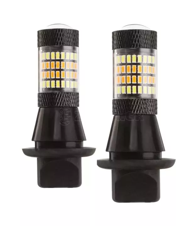 PY21W 12V BAU15s DRL 2 ΣΕ 1 ΛΕΥΚΟ/ΠΟΡΤΟΚΑΛΙ CAN-BUS 2x96 SMD 3014 2ΤΕΜ.