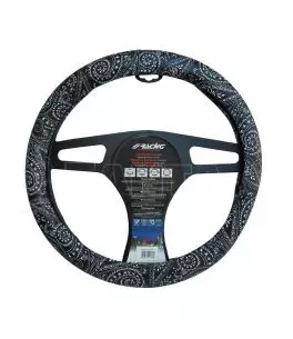 ΚΑΛΥΜΜΑ ΤΙΜΟΝΙΟΥ BANDANA BLACK ΟΙΚΟΛΟΓΙΚΟ ΔΕΡΜΑ ΜΑΥΡΟ (M) 37-39cm  SIMONI RACING - 1 TEM 