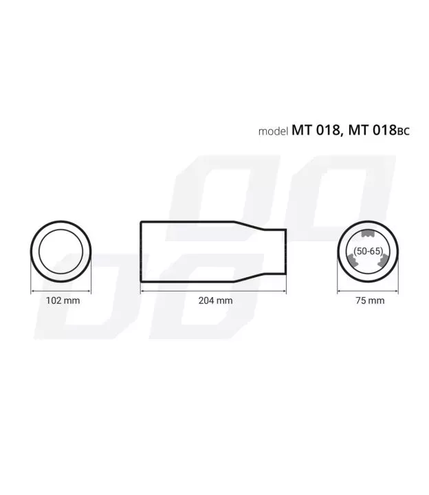 ΑΚΡΟ (ΜΠΟΥΚΑ) ΕΞΑΤΜΙΣΗΣ MT018BC 5065mm (ΜΗΚΟΣ: 204mm) ΑΜΙΟ -1 ΤΕΜ.