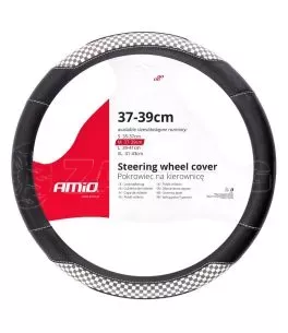 ΚΑΛΥΜΜΑ ΤΙΜΟΝΙΟΥ 37/39CM SWC-39-M ΜΑΥΡΟ ΜΕ ΛΕΥΚΗ ΡΑΦΗ ΔΕΡΜΑΤΙΝΗ ( ΚΑΡΟ ΣΗΜΑΙΑ) AMIO - 1 ΤΕΜ. 