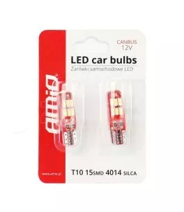 T10 W5W 12V W2,1x9,5d ΛΕΥΚΟ 5.600K 15SMDx4014 LED ΣΙΛΙΚΟΝΗΣ (ΚΑΡΦΩΤΟ - CAN-BUS) 2ΤΕΜ. 