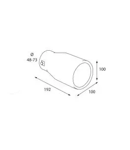 ΑΚΡΟ (ΜΠΟΥΚΑ) ΕΞΑΤΜΙΣΗΣ ΣΤΡΟΓΓΥΛΗ TS-72 4873mm (ΜΗΚΟΣ: 192mm / ΦΑΡΔΟΣ: 100mm ) LAMPA - 1 TEM. 