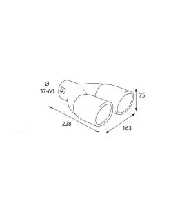 ΑΚΡΟ (ΜΠΟΥΚΑ) ΕΞΑΤΜΙΣΗΣ ΔΙΠΛΗ ΟΒΑΛ TS-73 3760mm (ΜΗΚΟΣ: 228mm / ΦΑΡΔΟΣ: 163mm) LAMPA - 1 TEM. 