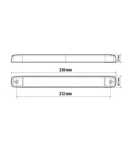 ΦΩΣ ΟΓΚΟΥ 10-30V 16SMD LED ΑΔΙΑΒΡΟΧΟ (IP67) ΒΙΔΩΤΟ 238x22mm ΛΕΥΚΟ NEON  LAMPA - 1 TEM. 
