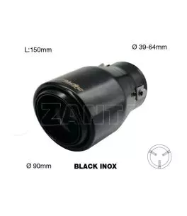 ΑΚΡΟ (ΜΠΟΥΚΑ) ΕΞΑΤΜΙΣΗΣ INOX ΜΑΥΡΗ 3964mm (ΜΗΚΟΣ: 150mm/ ΔΙΑΜΕΤΡΟΣ ΕΞΩΤΕΡΙΚΗ 90mm) SIMONI RACING - 1 TEM. 